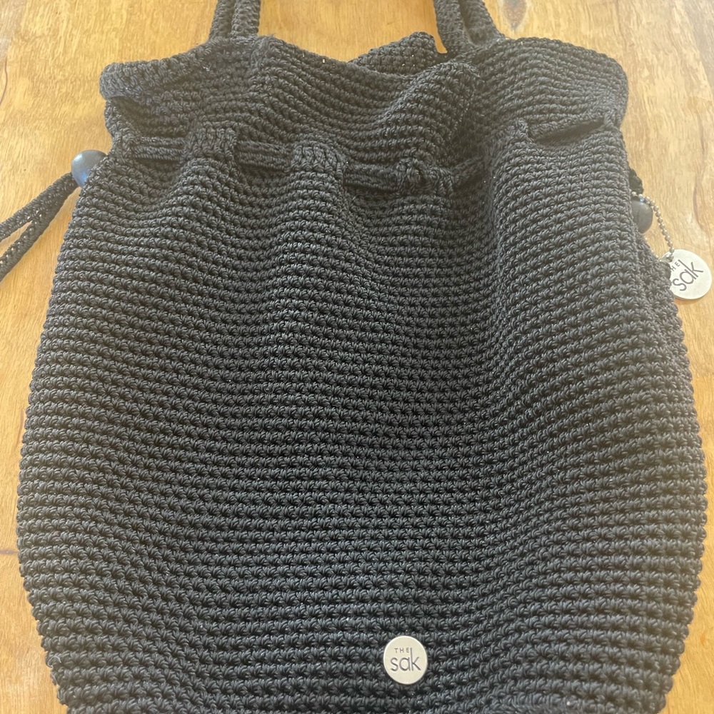 The Sak Black Crochet Shoulder Bag